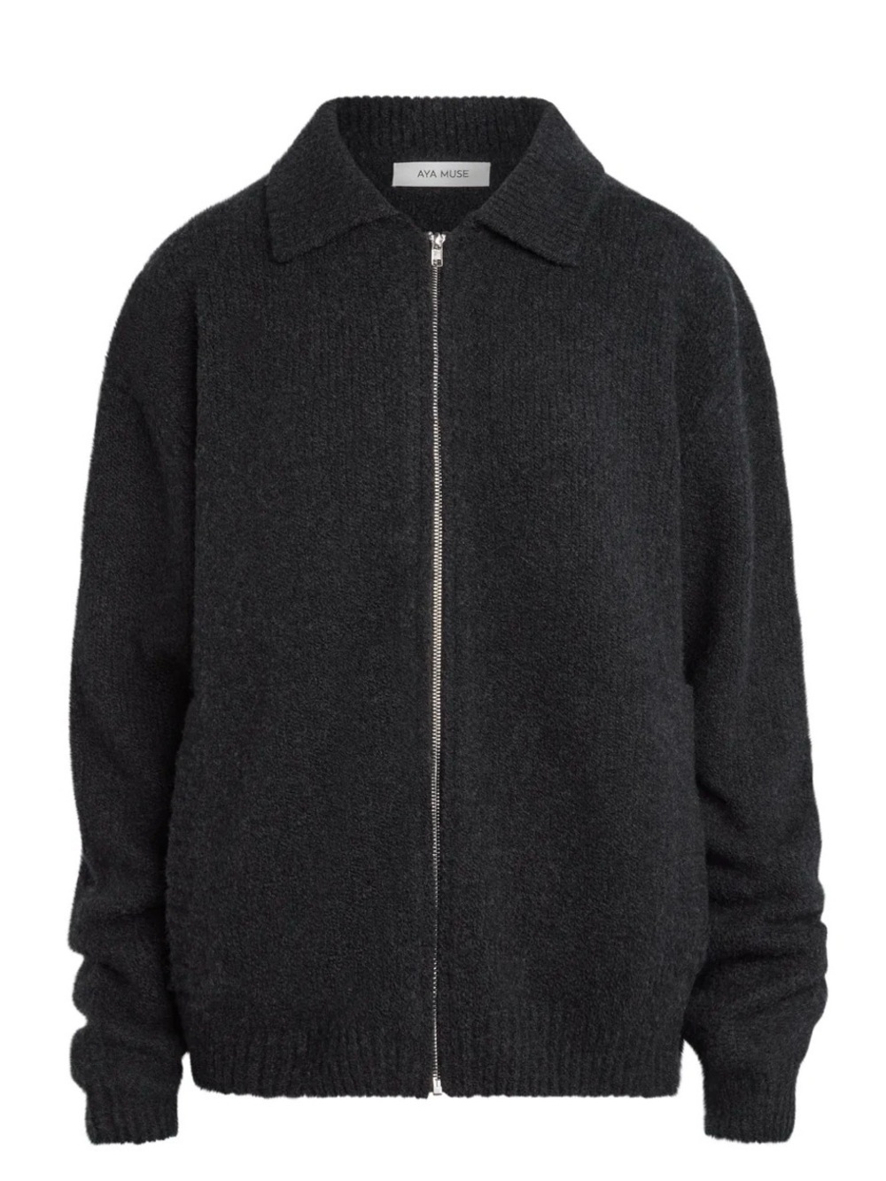 Aya Muse Knit Zip Up Jacket‎ With Collar